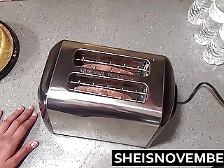 Step Brother Talks Young Ebony Step Sister Into Kitchen Sex