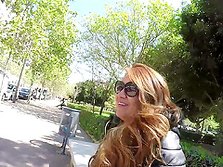 Candy bends for a handsome man's dick in a dressing room