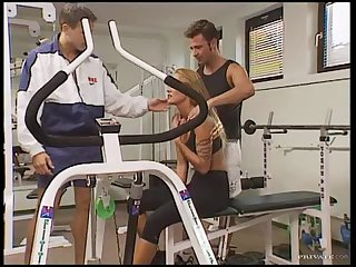 Sexy Blonde Weightlifter Gets Double Penetrated By Fat Cocks